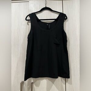 Olivaceous | 100% Silk Tank Top | Black‎ | Size Large
